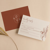 Minimalist Terracotta Burnt Orange Boho Wedding