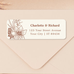 Minimalist Terracotta Burnt Orange Return Address Label