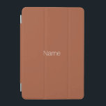 Minimalist terracotta custom name monogram  iPad mini cover<br><div class="desc">Elegant minimalist terracotta custom name monogram iPad mini Cover.
Customisable white text (you can just delete it if you wish) and solid plain terracotta background.</div>