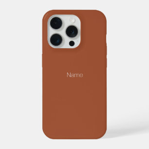 Minimalist terracotta custom name text monogram iPhone 15 pro case