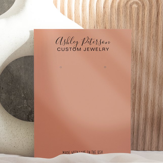 Minimalist terracotta jewellery earring display business card (Creator Uploaded)