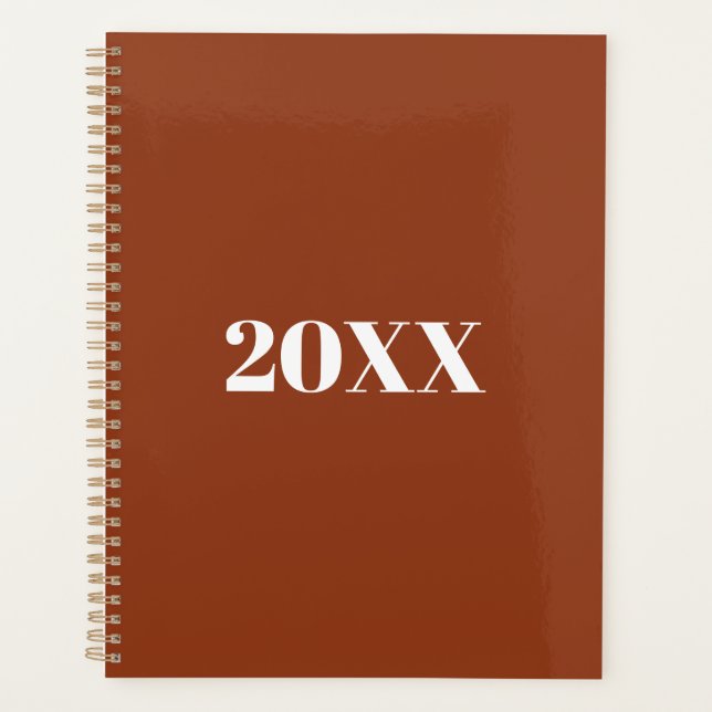 Minimalist terracotta modern typography custom planner (Front)