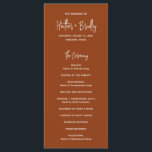 Minimalist Terracotta Modern Wedding Program<br><div class="desc">Modern boho terracotta / copper wedding program featuring a simple design with your names in an elegant script typography and your event details in a minimalist sans serif font.  This chic wedding program works well with any style of wedding.</div>