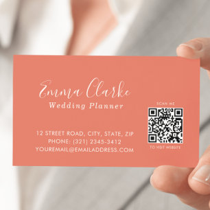 Minimalist Terracotta Scan Code Business Card