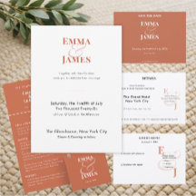 Minimalist Terracotta Small 2 RSVP Card | QR Code