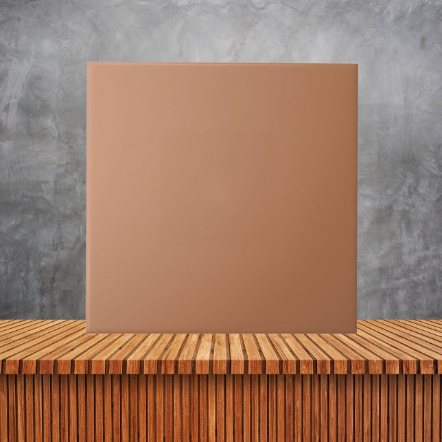 Minimalist terracotta solid brown earthy  plain ceramic tile (Creator Uploaded)