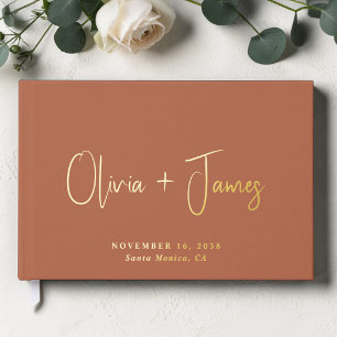 Minimalist Terracotta Wedding Guest Book