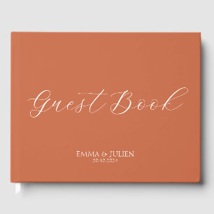 Minimalist terracotta wedding guest books