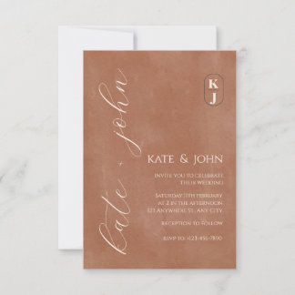 Minimalist Terracotta Wedding Invitation | Modern
