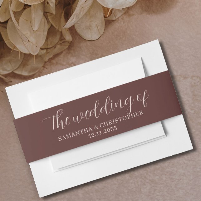 Minimalist Terracotta Wedding of  Invitation Belly Invitation Belly Band (Creator Uploaded)