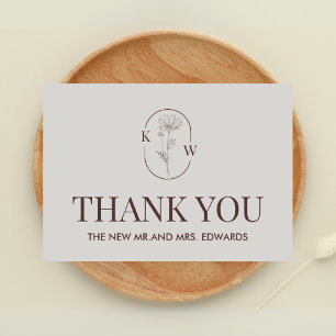 Minimalist Terracotta Wedding Thank You Card