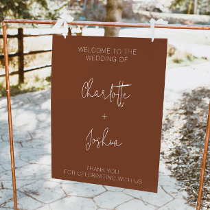 Minimalist Terracotta Wedding Welcome Sign