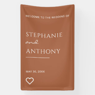 Minimalist Terracotta with Heart Modern Wedding  Banner