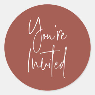 Minimalist Terracotta You're Invited Envelope Seal