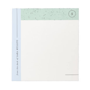 Minimalist Terrazzo Monogram Notepad - Blue