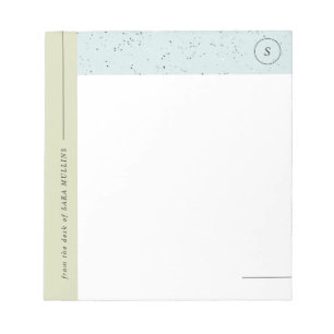 Minimalist Terrazzo Monogram Notepad - Green