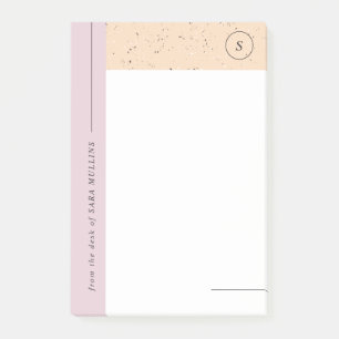 Minimalist Terrazzo Monogram Post-Its - Purple Post-it Notes