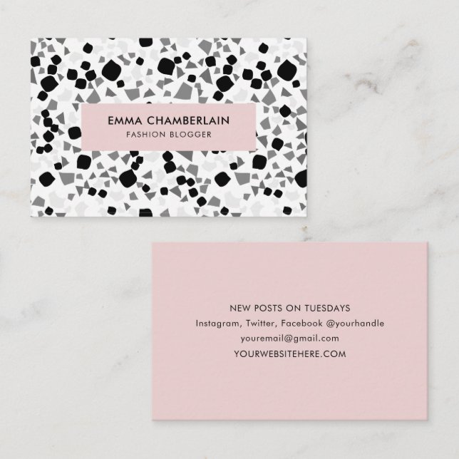 Minimalist Terrazzo Print Modern Custom Business Card (Front/Back)