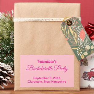 Minimalist Text-Based Pink Bachelorette Party Rectangular Sticker