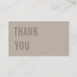 Minimalist Text Kraft Paper Thank You & Discount Business Card