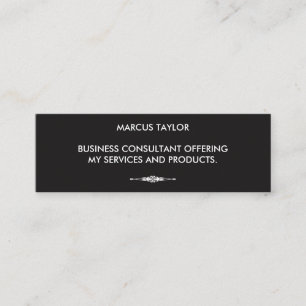 Minimalist Textual with Embellished Element Mini Business Card