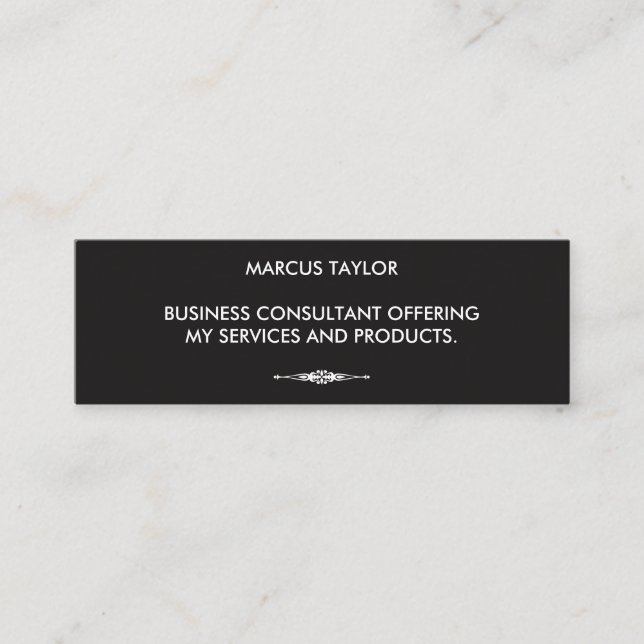 Minimalist Textual with Embellished Element Mini Business Card (Front)