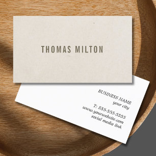 Minimalist Texture Beige Consultant Brown Business Card