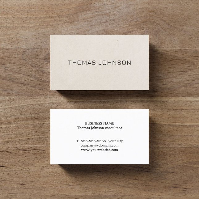 Minimalist Texture Beige Consultant Business Card (Creator Uploaded)