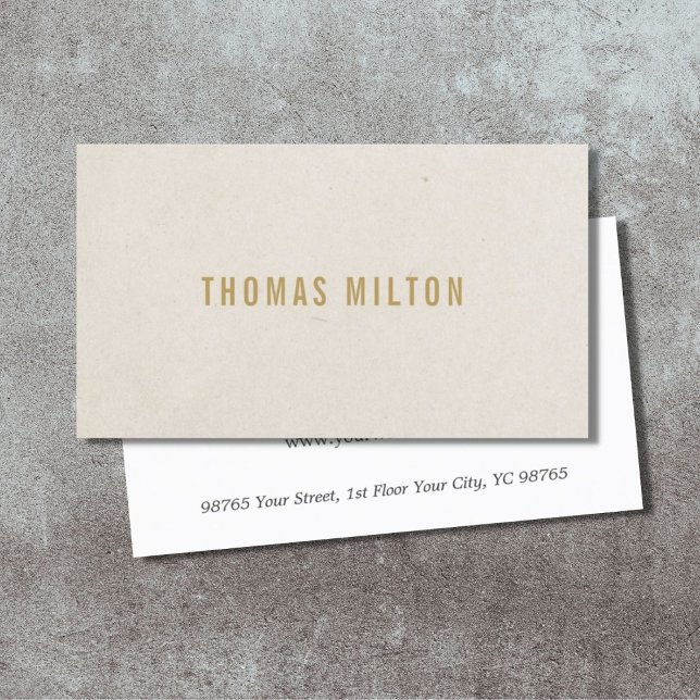 Minimalist Texture Beige Consultant Business Card (Creator Uploaded)