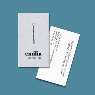 Minimalist Texture Grey Black Hair Pin Salon Business Card