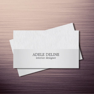 Minimalist Texture Grey Silver Interior Designer Business Card