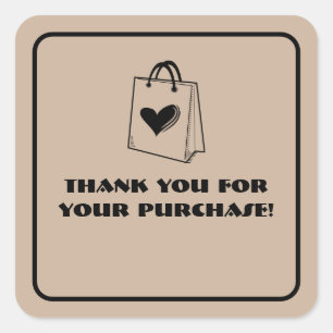 Minimalist Thank for your Purchase Square Sticker
