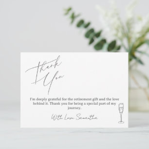 Minimalist Thank You Card For Retirement Gifts