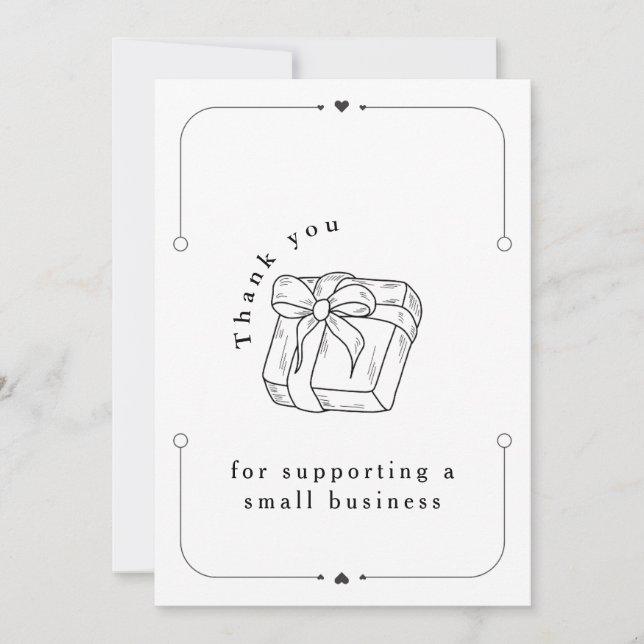 Minimalist Thank You Card for Small Business Order (Front)