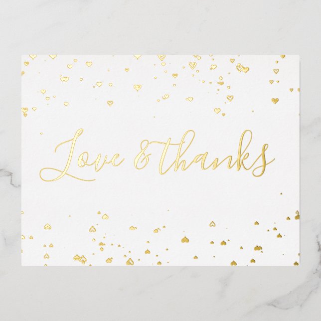 Minimalist Thank you Card with cute little hearts (Front)