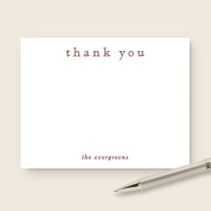 Minimalist Thank You Couples or Family Stationery Card