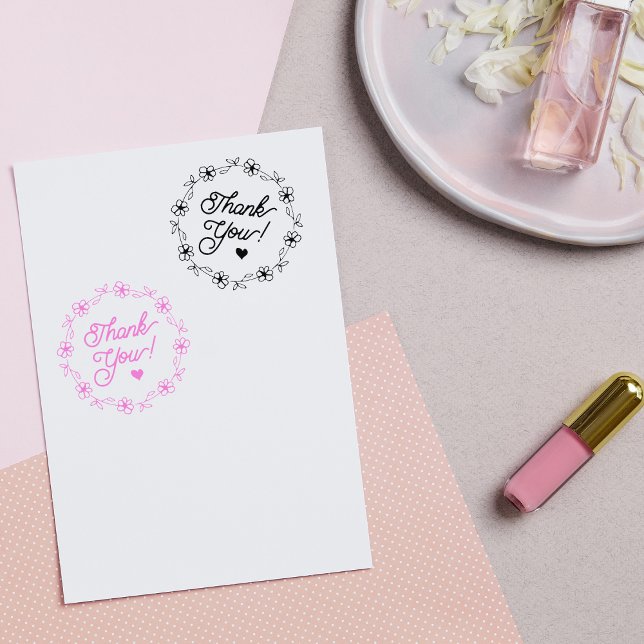 Minimalist Thank You, Flower Rubber Stamp (Creator Uploaded)