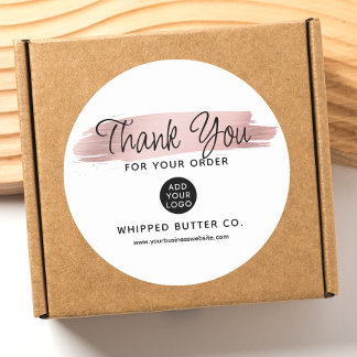 Minimalist Thank you for Order Business Rose Gold Classic Round Sticker