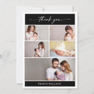 Minimalist Thank You Photo Baby Announcement Card