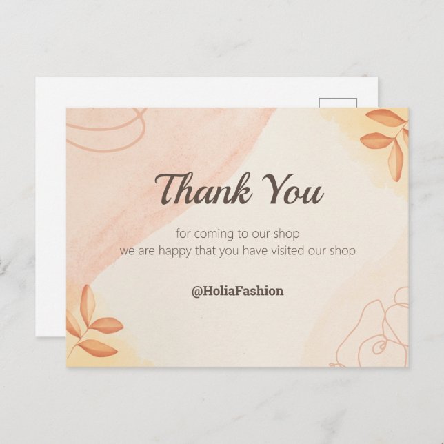 Minimalist Thank You Postcard (Front/Back)