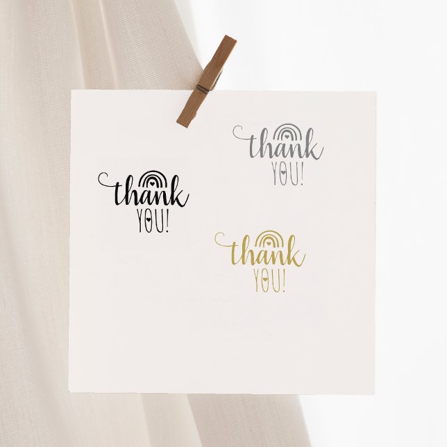 Minimalist Thank You, Rainbow Rubber Stamp (Creator Uploaded)