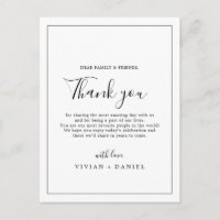 Minimalist Thank You Reception Card