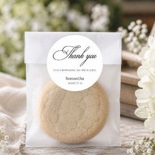 Minimalist Thank You Script Classic Round Sticker