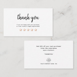 Minimalist Thank You Small Business Discount Card