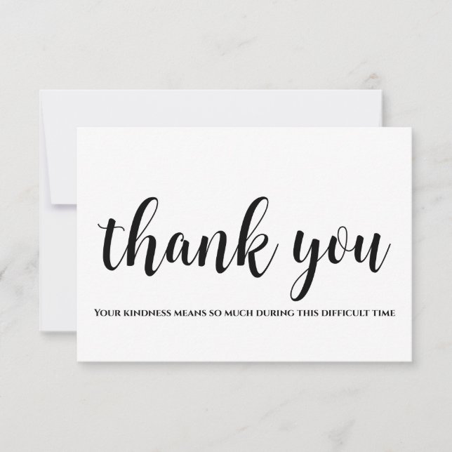 Minimalist Thank you Sympathy Card (Front)