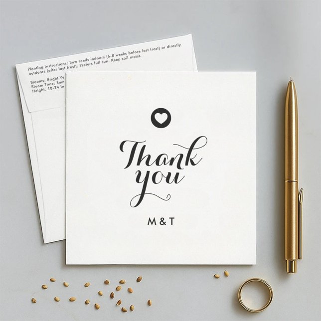 Minimalist Thank You Wedding Favour Seed Packet Envelope (Creator Uploaded)