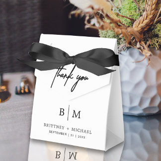 Minimalist Thank You Wedding White Favour Box
