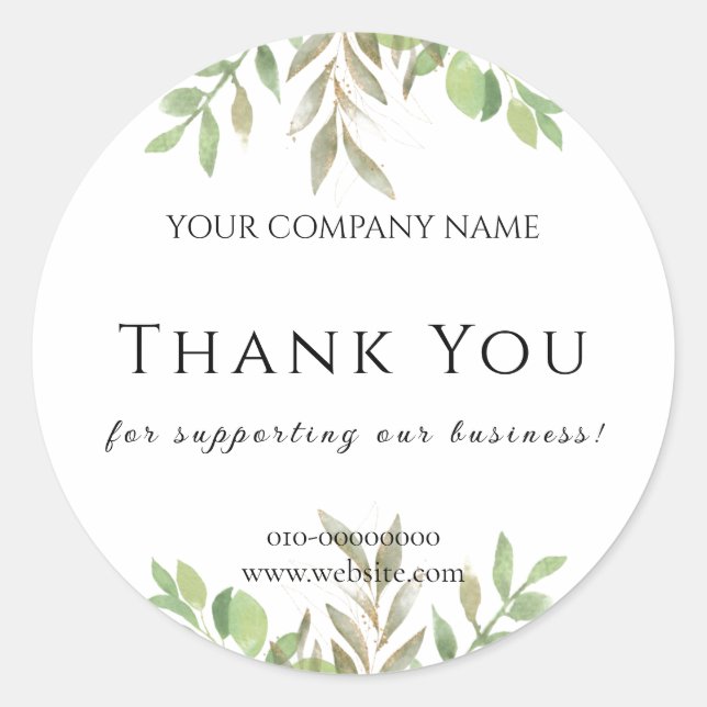 Minimalist Thank You Welcome Congratulations Classic Round Sticker (Front)