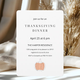 Minimalist Thanksgiving Dinner  Invitation