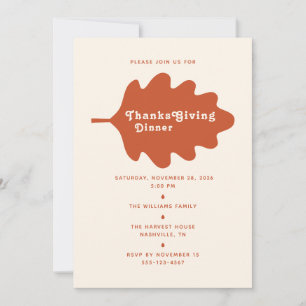 Minimalist Thanksgiving Dinner Invitation Card